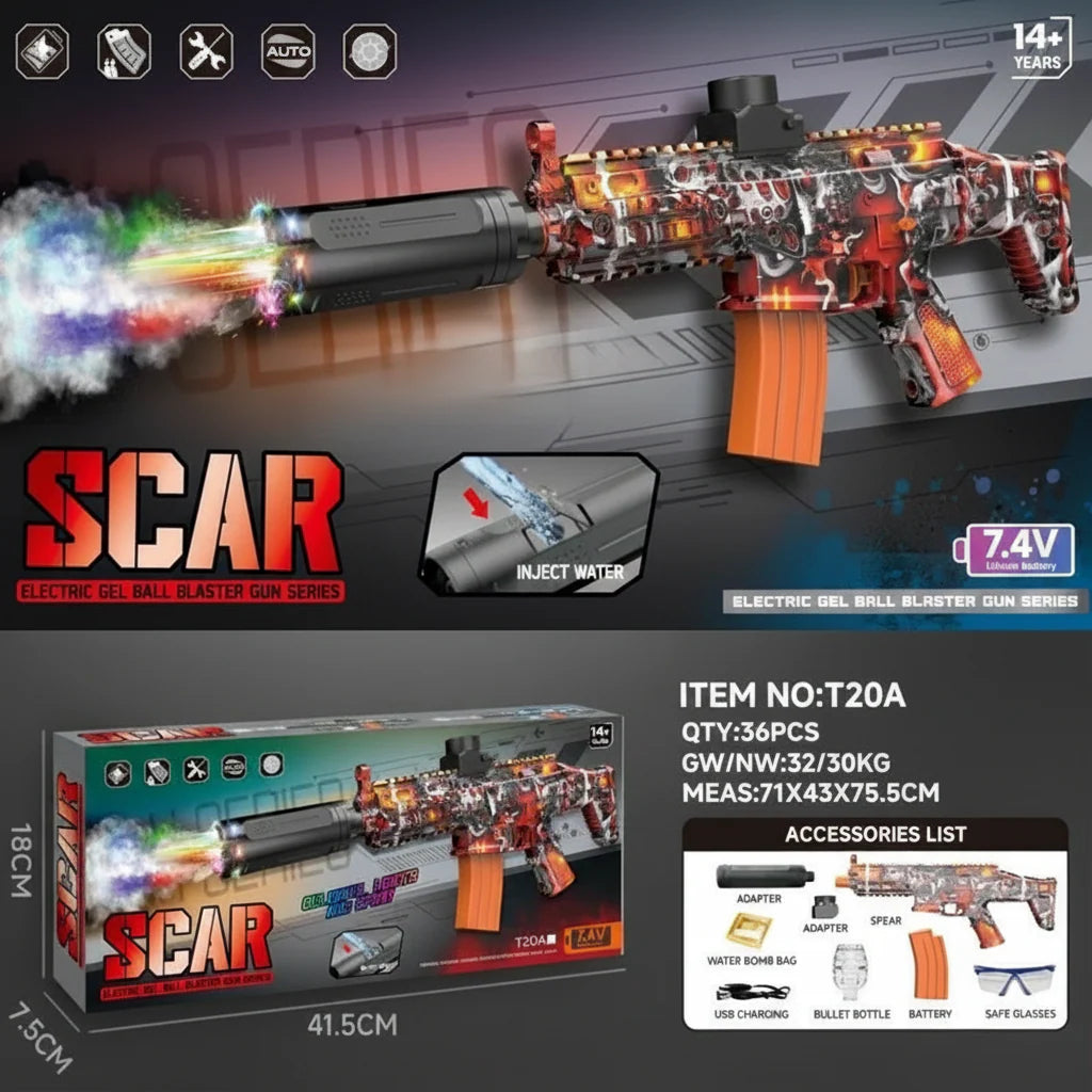 Automatic Scar-L Gel Blaster Gun Toy For Kids
