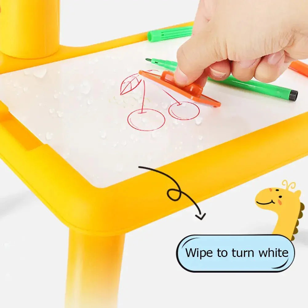 3 In 1 Kids Drawing Projector Table (Random Color)