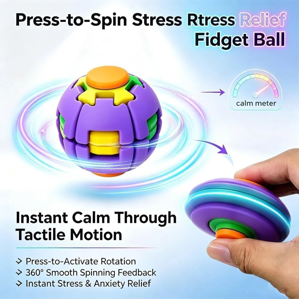 Colorful 3D Printed Press Fidget Spinner Ball ( Random Color )