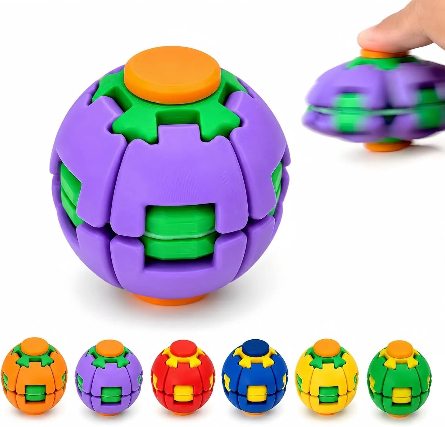 Colorful 3D Printed Press Fidget Spinner Ball ( Random Color )