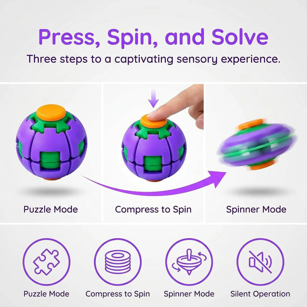 Colorful 3D Printed Press Fidget Spinner Ball ( Random Color )