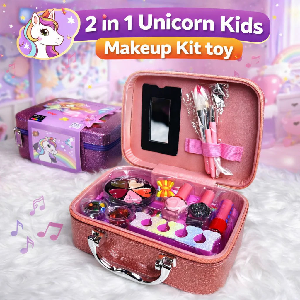 2 in 1 Unicorn Kids Makeup Kit Bag