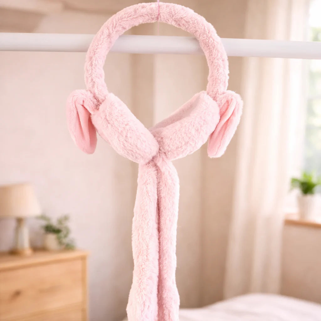 Bunny Earmuffs With Moving Ears - Soft Rabbit Warm Earmuffs For Kids (Random Colors)