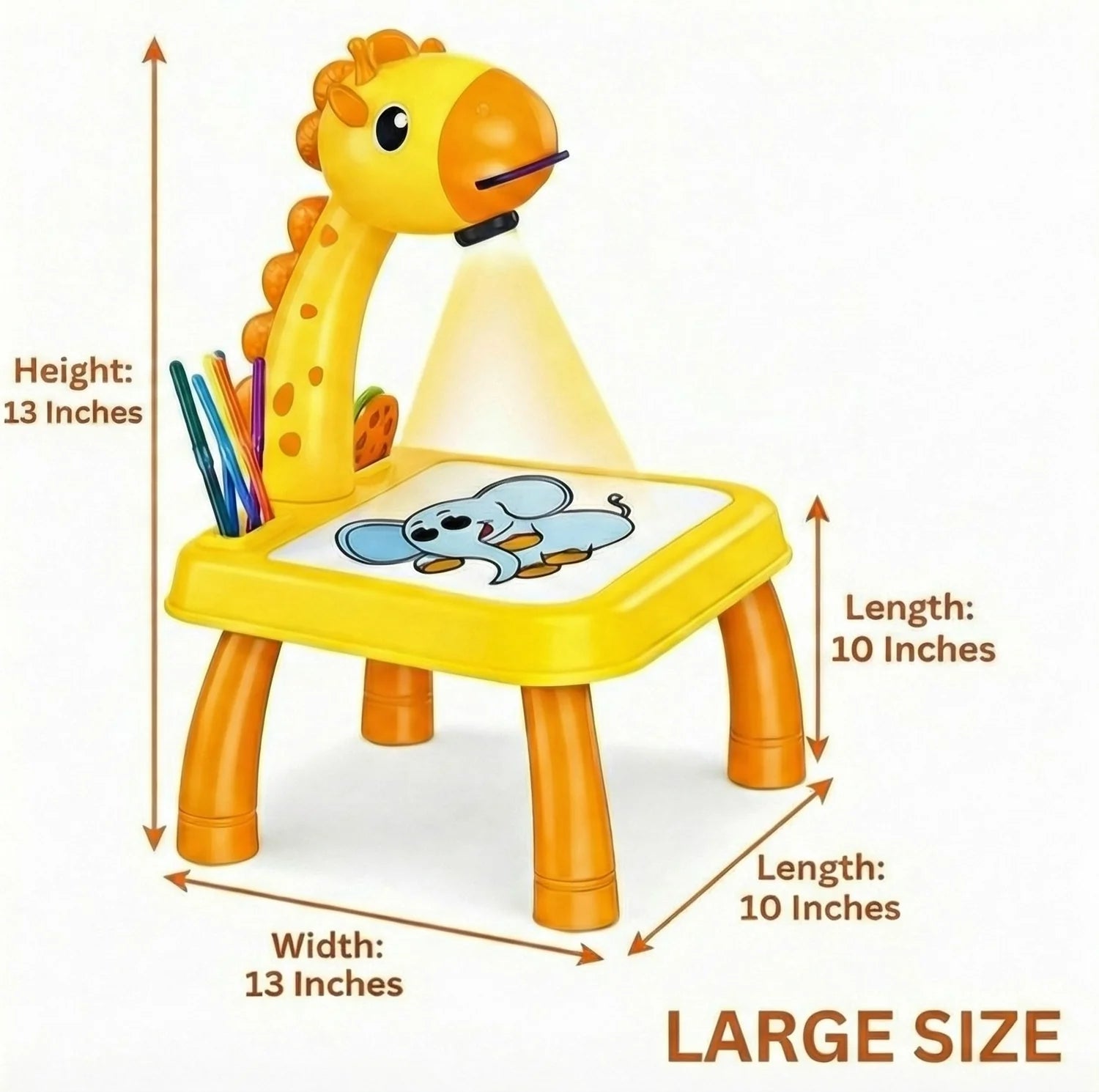 3 In 1 Kids Drawing Projector Table (Random Color)