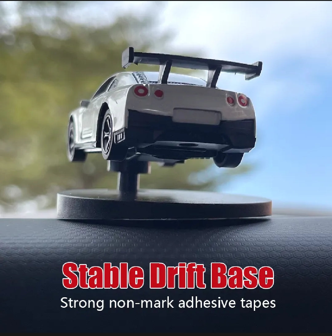 Car Dashboard Decorations - Alloy Drifting Spin Car Model, 1:64 Scale Rotating Metal Ornament,