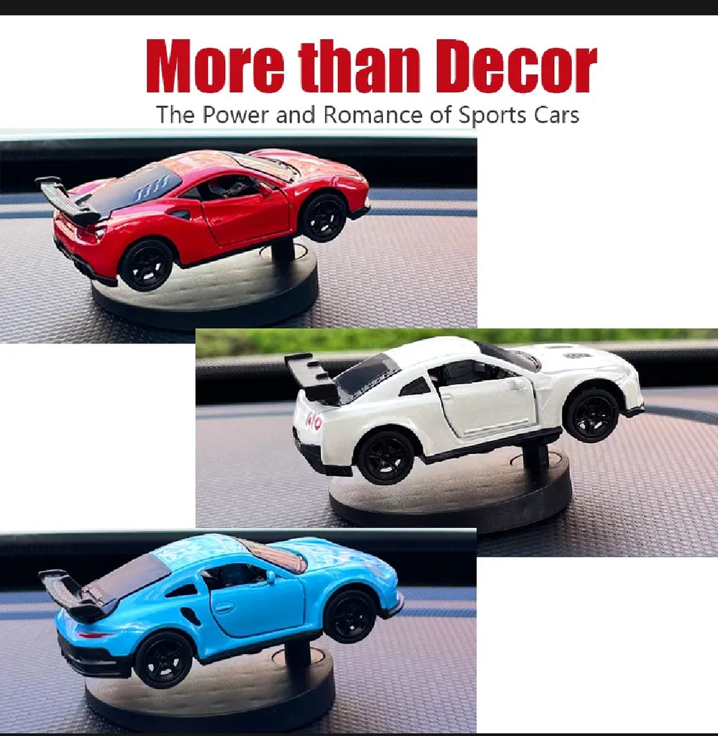 Car Dashboard Decorations - Alloy Drifting Spin Car Model, 1:64 Scale Rotating Metal Ornament,