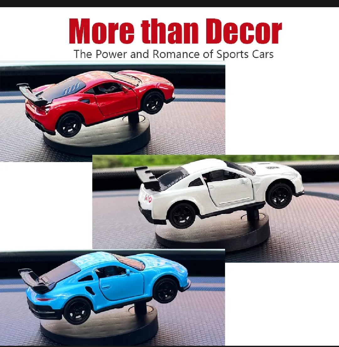 Car Dashboard Decorations - Alloy Drifting Spin Car Model, 1:64 Scale Rotating Metal Ornament,