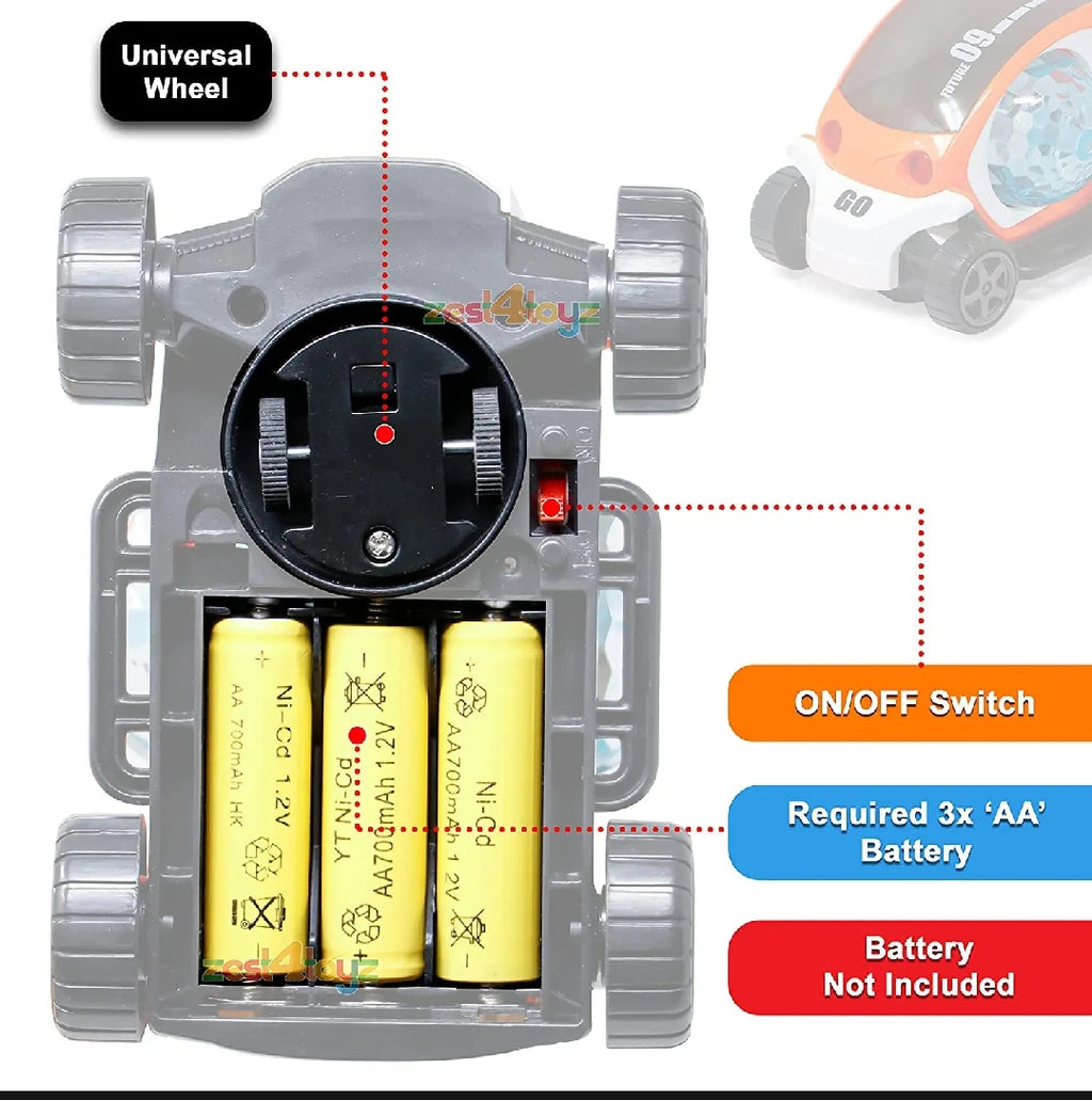Future 09 Car Toy with LED Flashing Lights & 360° Auto Movement
