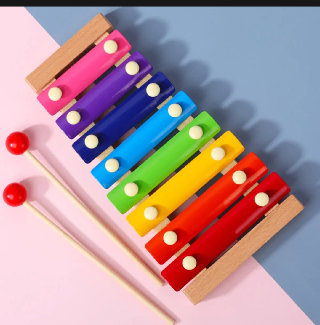 Vibrant 8-Note Wooden Xylophone for Kids | Musical Educational Toy