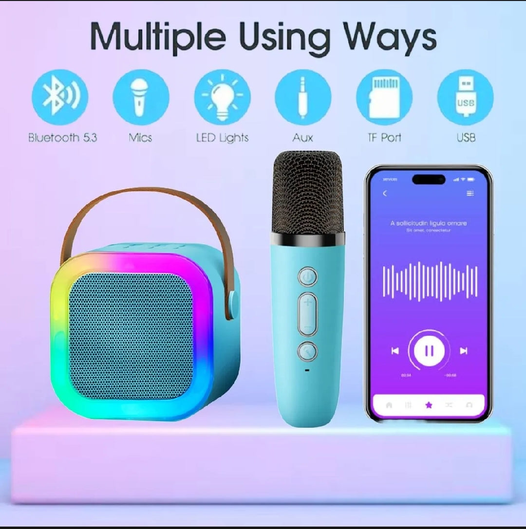 K12 Bluetooth Karaoke Mic Speaker with Wireless Microphone