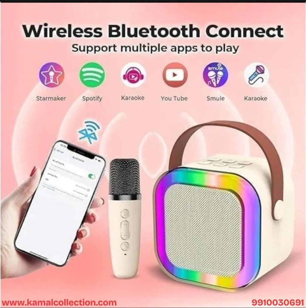 K12 Bluetooth Karaoke Mic Speaker with Wireless Microphone