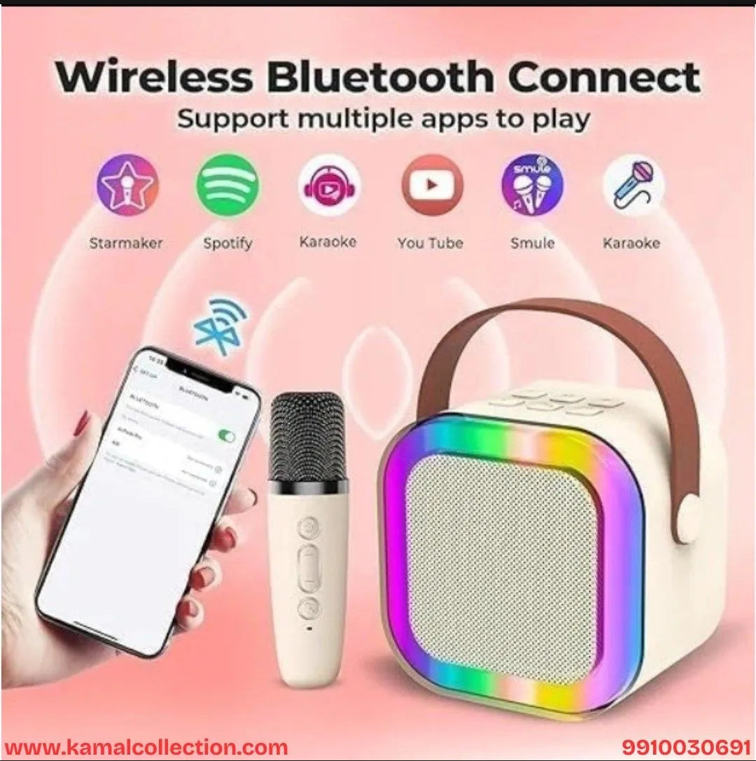 K12 Bluetooth Karaoke Mic Speaker with Wireless Microphone