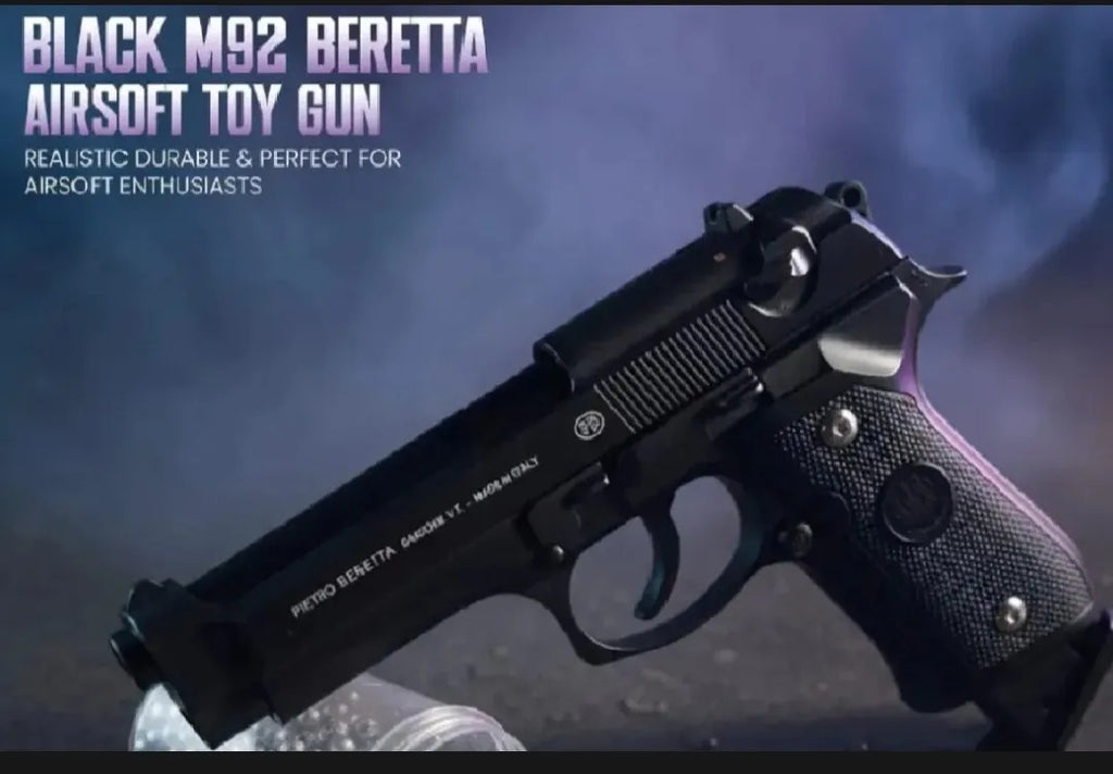 Black M92 Beretta Airsoft Toy Gun.