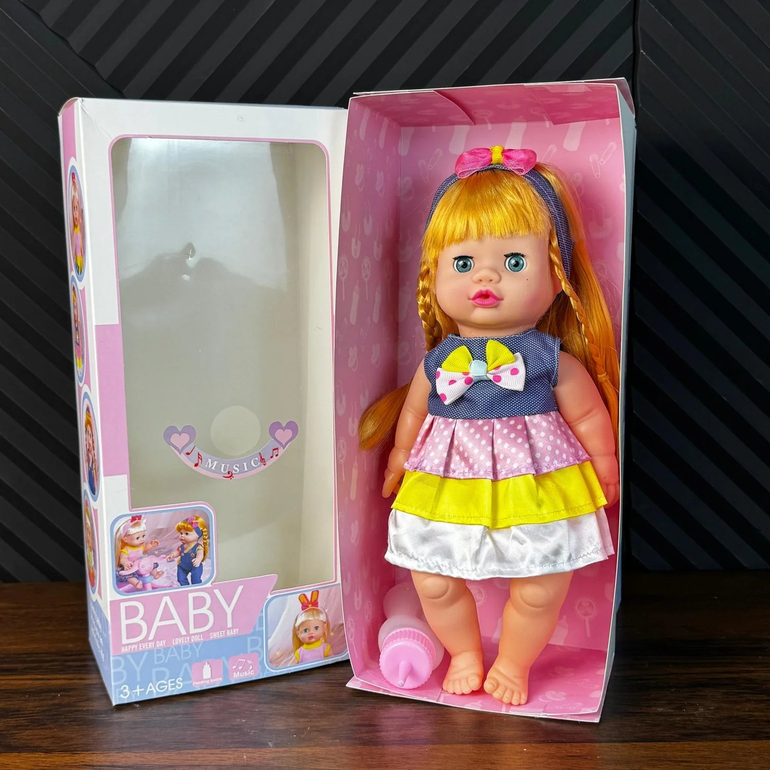 Baby Doll Happy Every Day with Feeding Bottle & Music