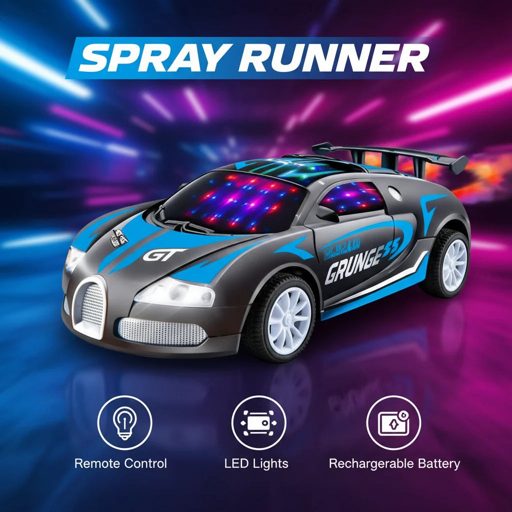 Spray Remote Control Car with Smoke Effect & LED Lights