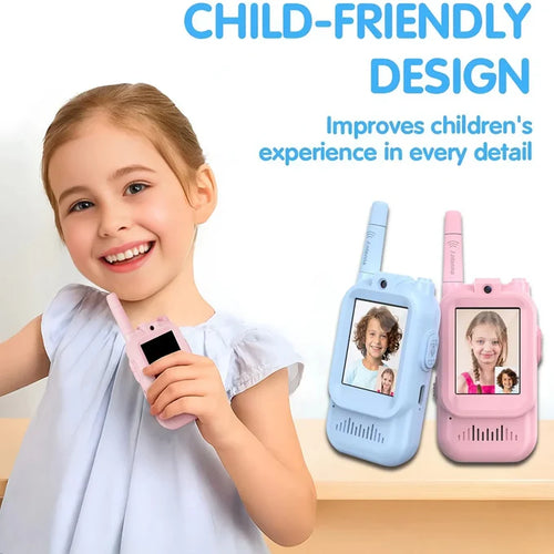 2Pcs Rechargeable Kids Video Walkie Talkie Set