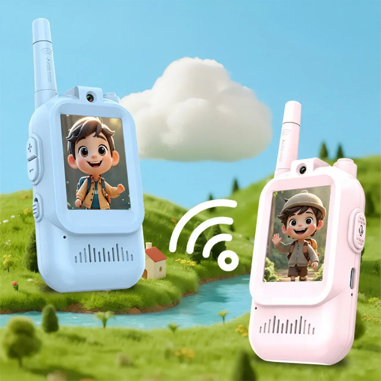 2Pcs Rechargeable Kids Video Walkie Talkie Set