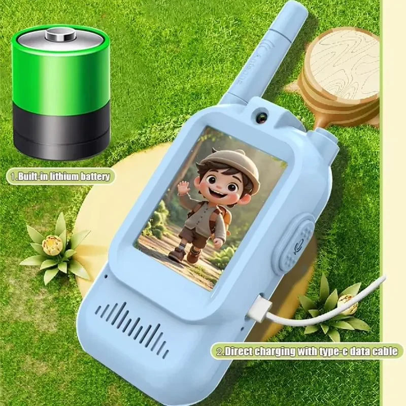 2Pcs Rechargeable Kids Video Walkie Talkie Set